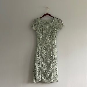 Lulu’s Size S Romance Language Sage Green Backless Lace Dress